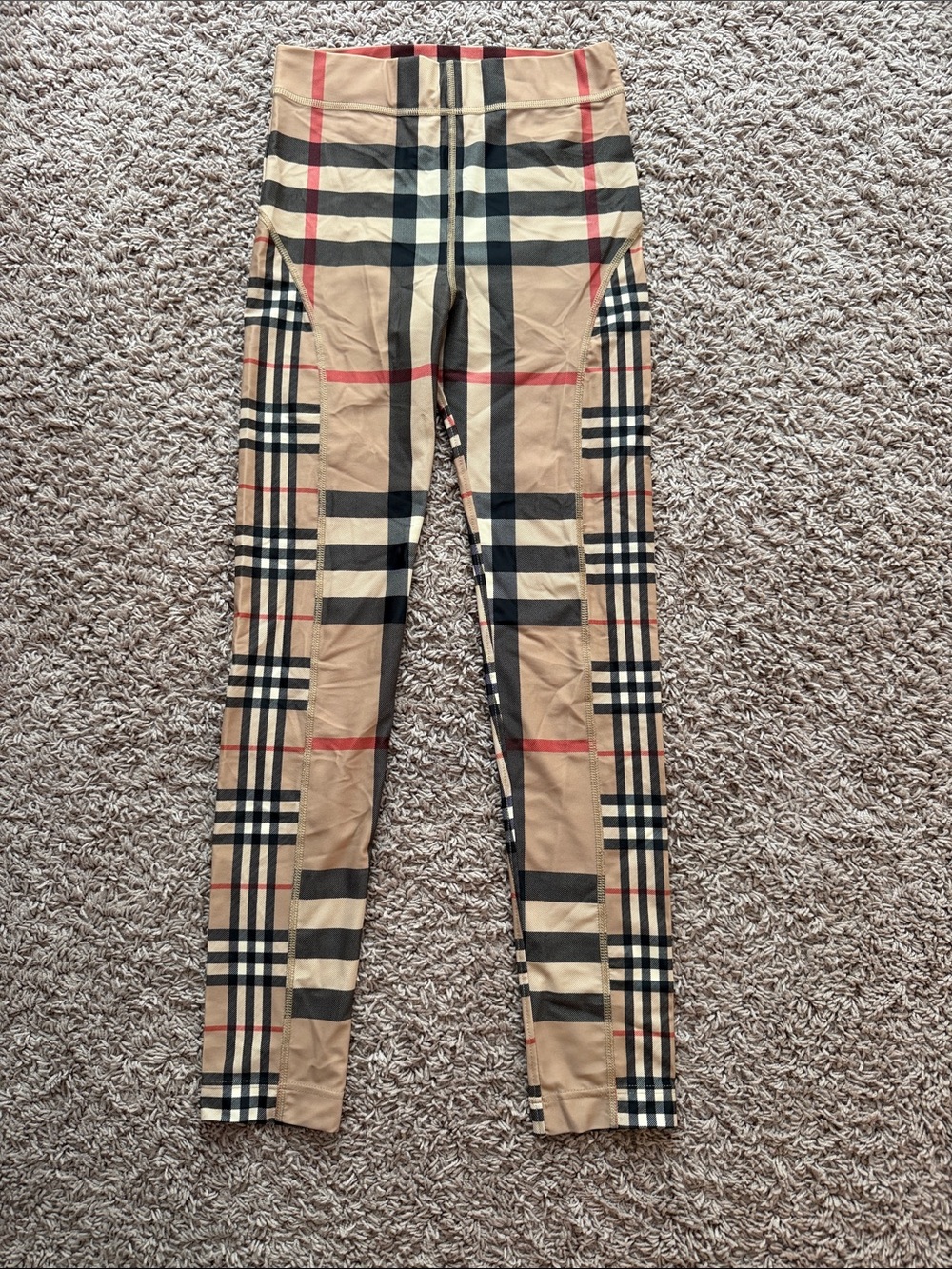 Girls Burberry leggings, tights classic vintage check plaid size 12 like new